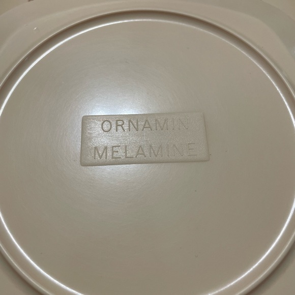 Ornamin melamine set of 6 small plates vintage red green - Picture 2 of 3